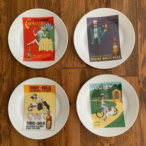 Vintage Posters Dessert Plates - New in Box